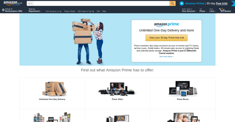 Amazon Prime: the best-known example of free membership shipping.