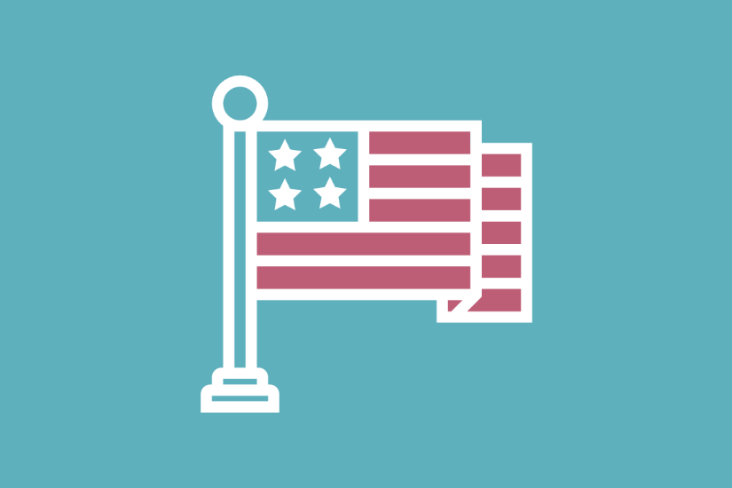 An icon of the American flag - a metaphor for selling to the USA from the UK