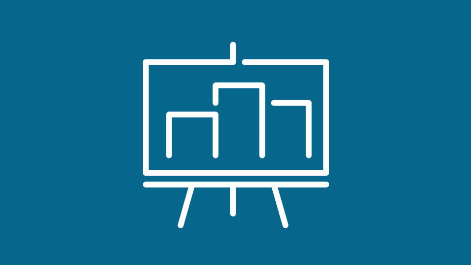 An icon of a bar graph on a blackboard: a metaphor for eCommerce stock control and inventory management