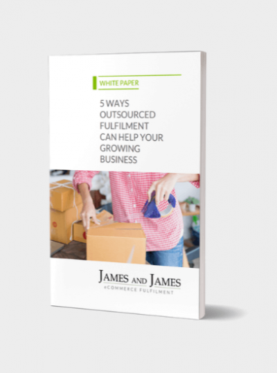 The front cover of the white paper, 5 Ways Outsourced Fulfillment Can Help Your Growing Business