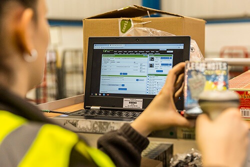 Order fulfilment process 5 James and James's fulfilment software being used in the fulfilment centre