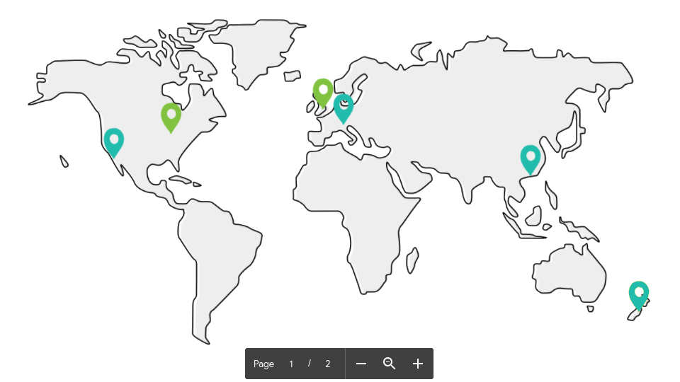 European fulfillment center 4 A map of the world showing James and Jame's current and future fulfilment centre locations
