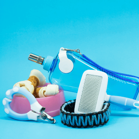 A selection of pet supplies like those fulfilled by James and James