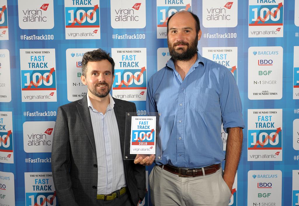 James Hyde and James Strachan at the Fast Track 100 presentation event