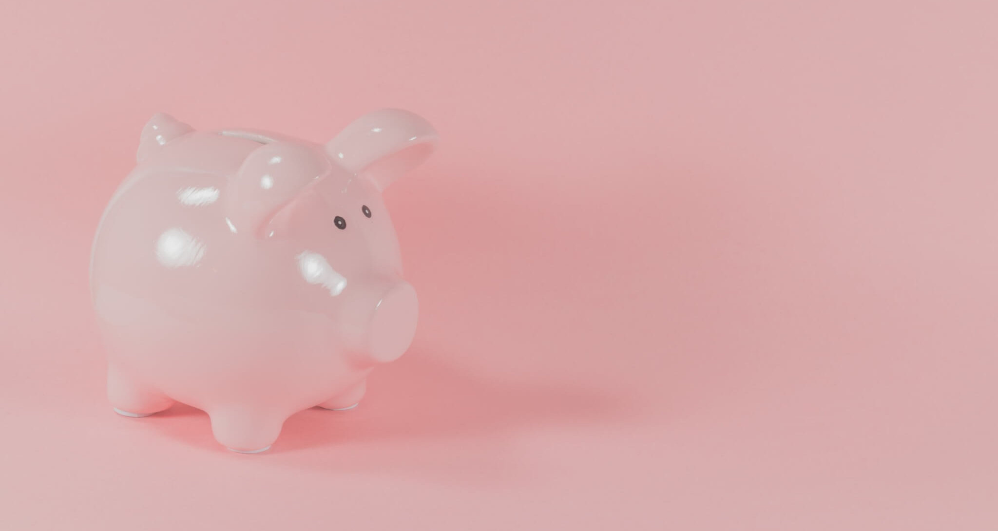 A photo of a pink piggy bank on a pink background