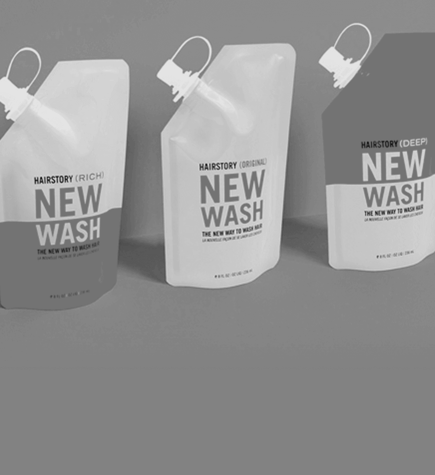 Hairstory's new wash refill pouches