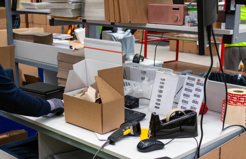 Pick and pack services 5 A pick and pack desk for orders in our Liberty fulfilment centre