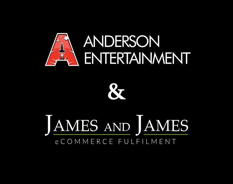 Anderson Entertainment and James and James logos on a black background