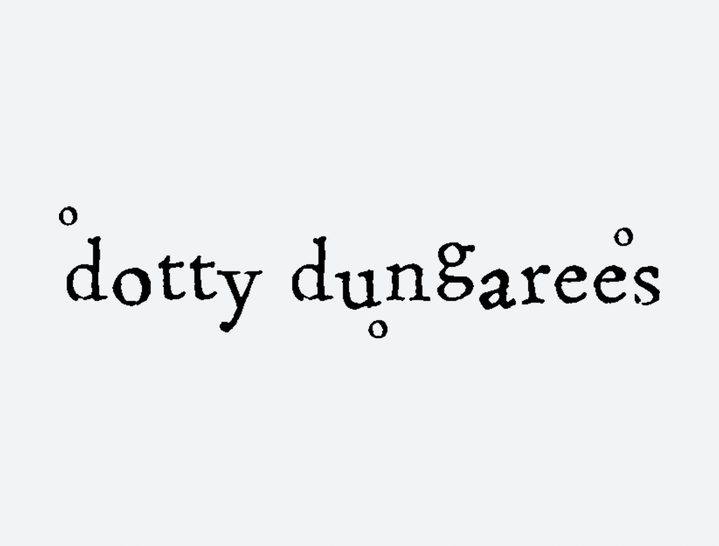Dotty Dungarees logo on grey background