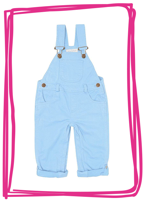 A product photo of Dotty Dungarees product in an image border