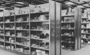 Shelving with stocked products