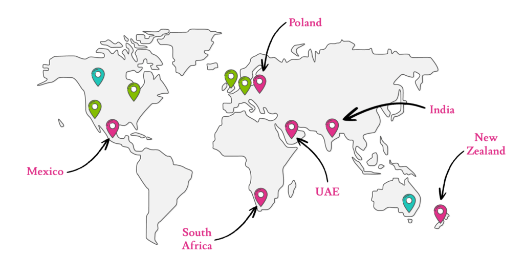 International Expansion Strategy eBook 3 our locations map PINK Markers