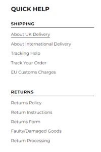 Shipping policy example DIXI