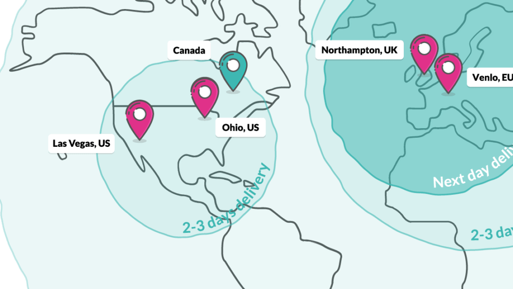 US radial map