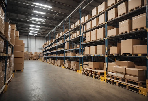 fulfillment warehouse filled with boxes