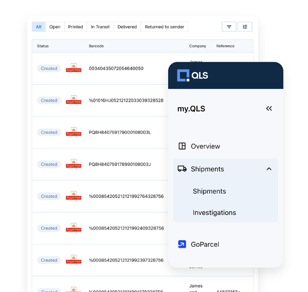 parcel service header